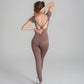 VELO seamless brown jumpsuit back view